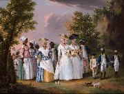 unknow artist Free Women of Color with their Children and Servants in a Landscape, France oil painting artist